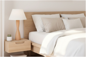 wooden bedside table lamp